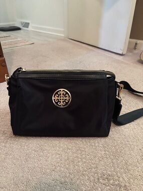 Black Crossbody with Gold Emblem